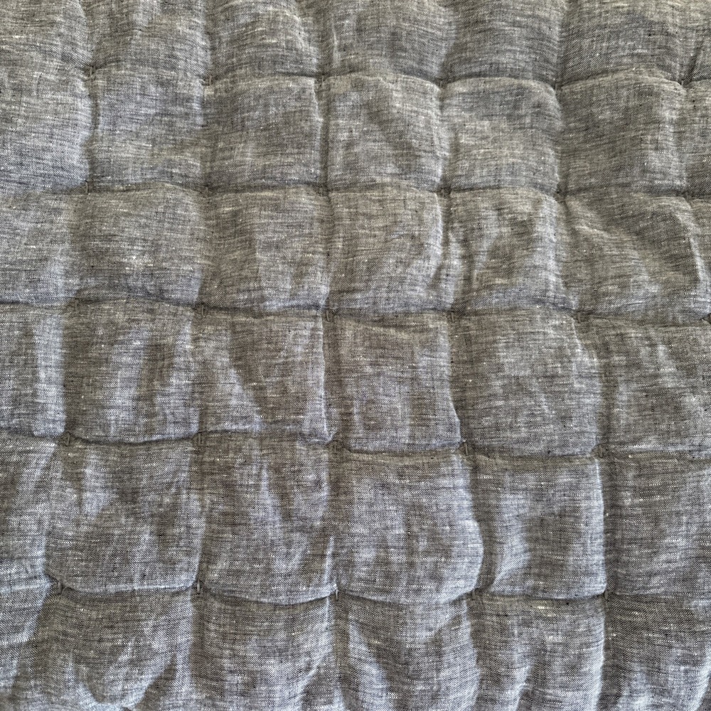 West Elm‎ Cotton LINEN Slate  Pick Stitch Standard Pillow Shams  set of 2